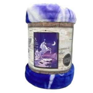 Unicorn Moon Plush Throw Blanket 50"x60" NEW
